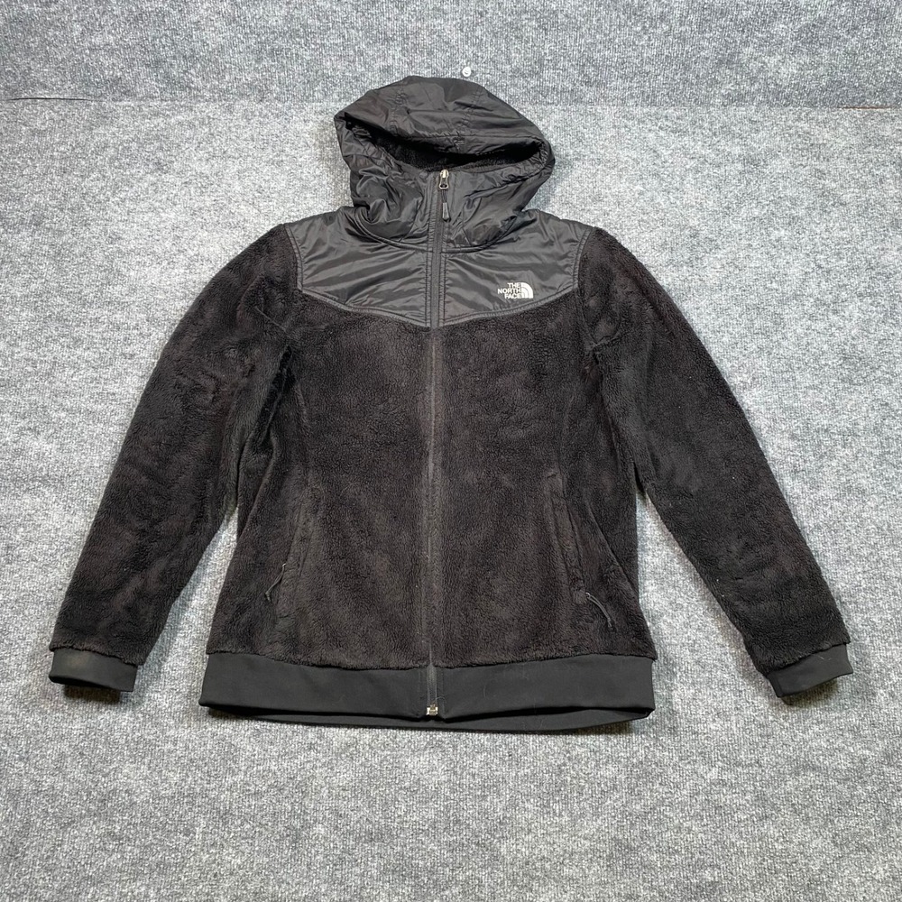 The North Face Womens Black Oso Hybrid Full Zip Fleece Hoodie Large C660